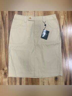 Lauren Ralph Lauren Khaki Skirt Uniform Cotton Preppy Academia Office Womens 4